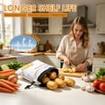 thumbnail image 5 of 3Pcs Potato Onion Garlic Storage Bag Canvas Onion and Potatoes Storage Bag Washable Garlic Keeper with Drawstring for Kitchen Pantry, 5 of 8