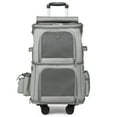 thumbnail image 1 of Double Compartment Pet Carrier Backpack With Trolley Wheels For Travel Walking, 1 of 8