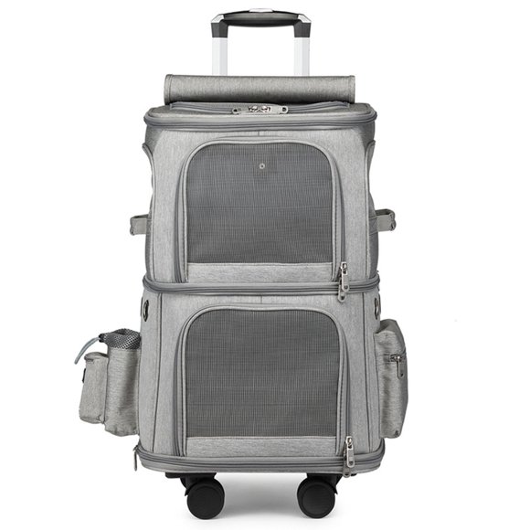 Cat Backpack Carrier, Portable Breathable Mesh Comfortable Double Pet Carrier Backpack Removable Plush Pad For Travel For Dogs
