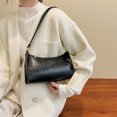 thumbnail image 4 of Mujer PU cuero Lattice Crescent bolso hilo axila bolsa (negro) Likrtyny Para estrenar, 4 of 9