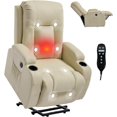 thumbnail image 6 of Power Lift Recliner Chair with Heat and Massage, Lift Chairs for Standing Assistance, 2 Cup Holders, 4 Pockets, USB Charge Port, Breathable Leather, 6 of 6