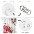 thumbnail image 3 of Valentine Love Heart Shower Curtain Set - Long 72" x 84" Washable Bathtub Curtain with 12 Hooks, Red Eucalyptus Leaf Botanical Waterproof Fabric Stall Shower Curtains for Bathroom/Bathtub Décor, 3 of 6