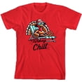 thumbnail image 3 of Thanksgiving Turkey Chill Adult Red Crew Neck Short Sleeve Tee-XS, 3 of 4