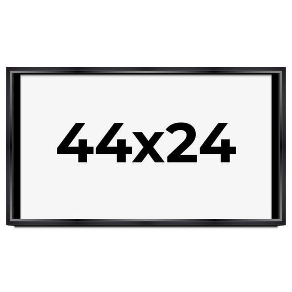 44x24 Shadow Box Frame Black | 1.25 inches Deep Real Wood Contemporary Shadowbox Display Frame | UV