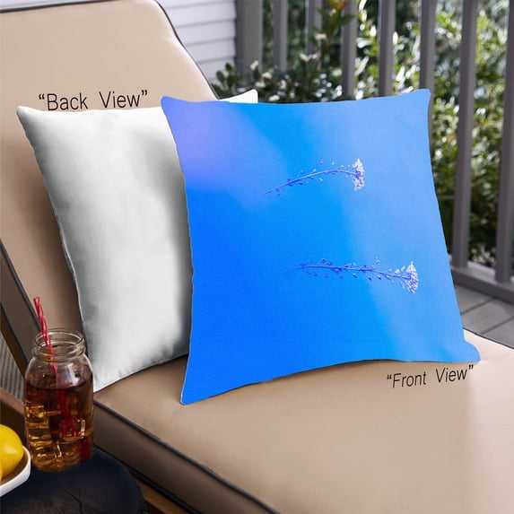 Ahgly Company Color Focus Blue Outdoor Throw Pillow, 18 inch by 18 inch