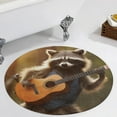 thumbnail image 4 of Raccoon Playing Guitar Round Small Area Rug, Print Non Slip Washable Floor Mat, Soft Throw Rug for Living Room, Powder Room Entryway, Bathroom, Bedside, 4 of 7