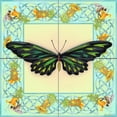 thumbnail image 1 of Tile Mural Kitchen Backsplash - Butterfly Square 8-DF - by Denise Freeman, 1 of 1