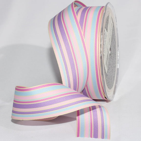 The Ribbon People Pink Contemporary French Stripe Craft Ribbon 1.5" x 33 Yards