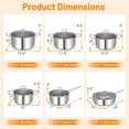 thumbnail image 3 of Costway 12 PCS Pots & Pans Set with Tempered Glass Lids Handles & 3-Ply Base 4 Stockpots, 3 of 9