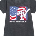 thumbnail image 2 of MTV - American Flag MTV - Girls Short Sleeve Fleece Dress, 2 of 4