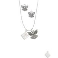 thumbnail image 2 of Delight Jewelry Silvertone Holy Bible Silver tone Guardian Angel Charm Necklace and Stud Earrings, 2 of 4