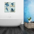 thumbnail image 3 of Navy Blue Wall Decor for Bathroom Sea Turtle Picture Wall Art Beach Theme Watercolor Jellyfish Octopus Fish Canvas Print Ocean Animals Artwork Painting Nursery Kids Bedroom Home Decoration 14x14 4Pcs, 3 of 6