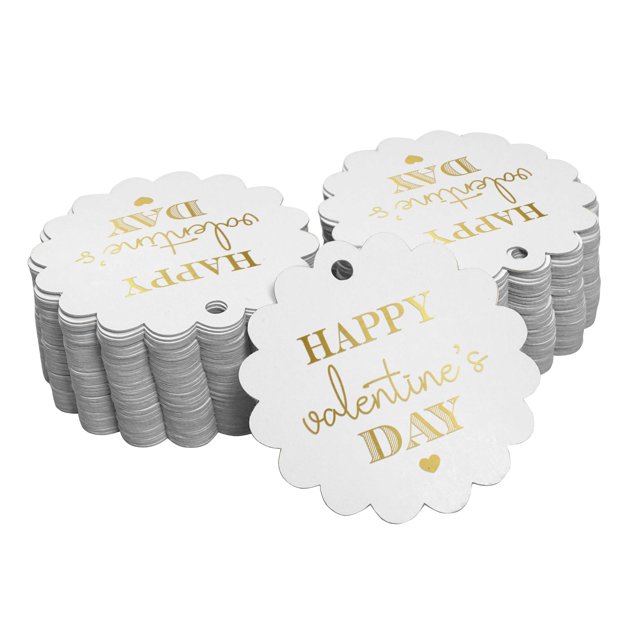 Inkdotpot Étiquette de Bouteille de la Saint-Valentin en Véritable Feuille d'Or Lot de 50