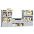 thumbnail image 2 of Hiphuta 72"Wide Kids Bookcase with Reading Nook and Under Bench Storage, Wooden Toy Storage Organizer & Book Rack for Kids Room, Gray, 2 of 7