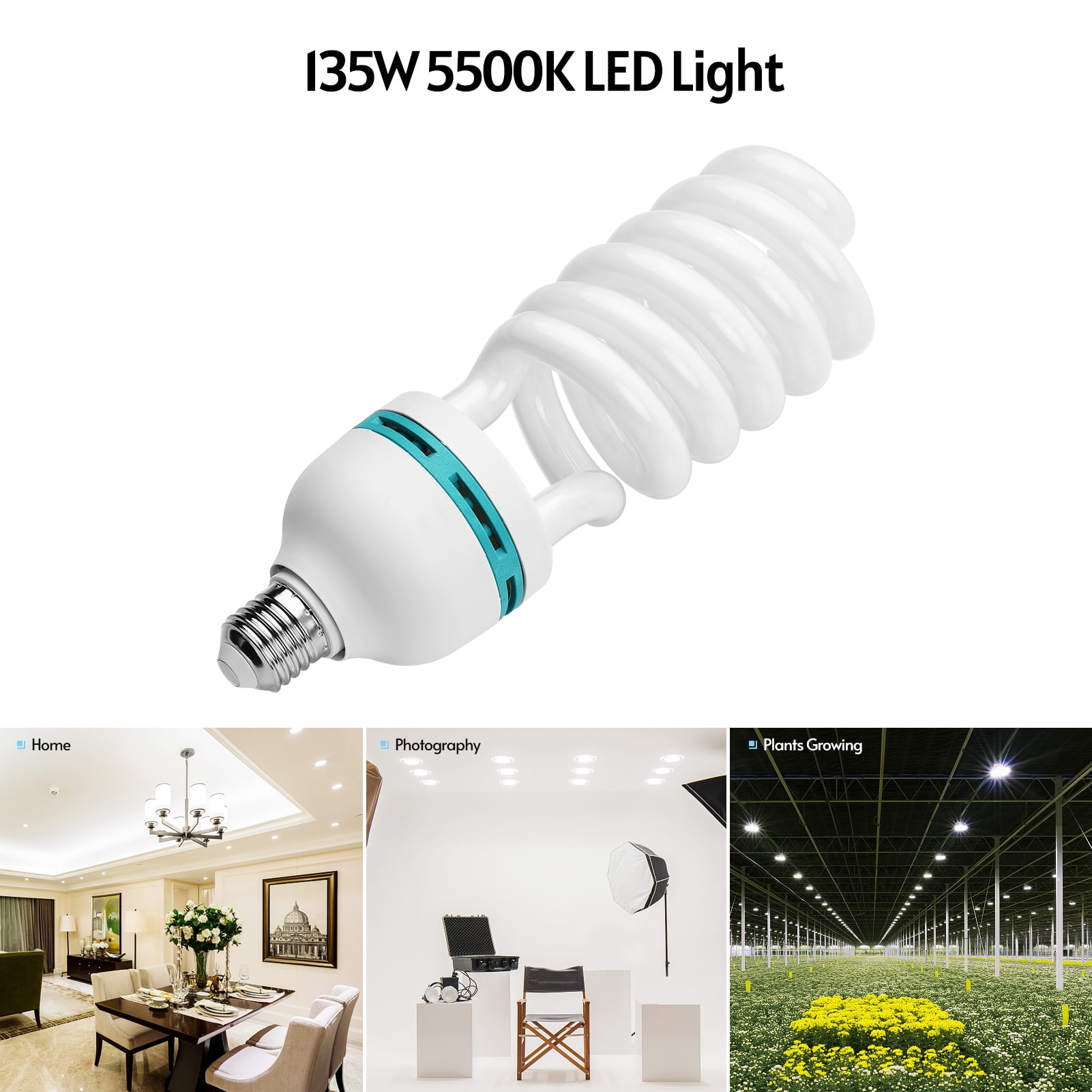 135W 6500K Natural Sunlight Light Bulb/s Grow CFL Growlights 2 PACK 