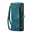 thumbnail image 3 of Case for iPhone 14 Strong Magnetic TPU PC Handmade Leather Zipper Detachable Card Holder Wallet Cover Trifold with, 3 of 5