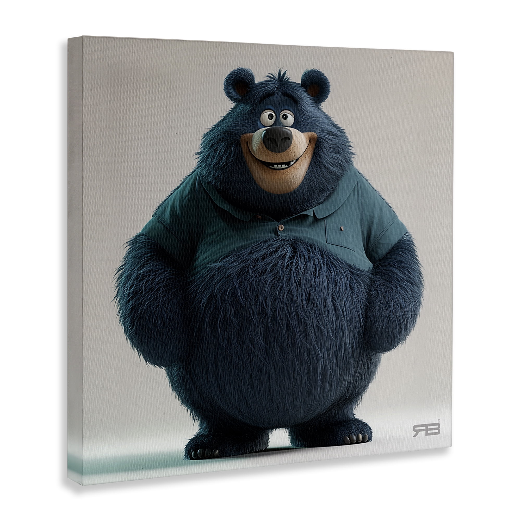 Stupell Industries Black Bear with Shirt Animals Painting Wrapped Canvas Art Print Wall Art, 17 x 17
