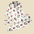 thumbnail image 6 of Family Pajamas Christmas Silk Christmas Pjs Long Sleeve Cartoon Print Button down Festival Party Sleepwear Mommy and Me Matching Pajamas Kids Matching Christmas Pajamas, 6 of 9