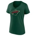 thumbnail image 2 of Women's Green Minnesota Wild Represent V-Neck T-Shirt, 2 of 3