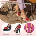 thumbnail image 5 of Uxcell 1-Set Decorative Rose Shoe Clips, Faux Leather Removable Fashion Flower Shoe Clips Buckle Brooches Charm Embellishments [Black and Red], 5 of 7