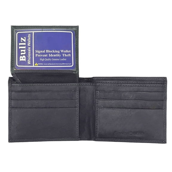 Men's Genuine Leather Slim Bifold Men's Wallet- ID Credit Card Holder