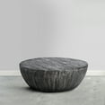 thumbnail image 7 of 36" Handcrafted Mango Wood Coffee Table Round Drum Shape Sandblasted Black, 7 of 7