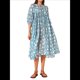 thumbnail image 2 of Vestido Midi Holgado Informal de Verano para Mujer, con Escote en V, Cordones, Media , Estampado Geométrico Bohemio Azul XXL, 2 of 10