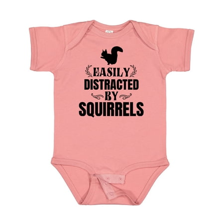

Inktastic Easily Distracted by Squirrels Boys or Girls Baby Bodysuit
