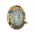 thumbnail image 6 of Brass Porthole Clock 12" - Brass Port Hole - Decorative Port Hole - Nautical Cl, 6 of 6