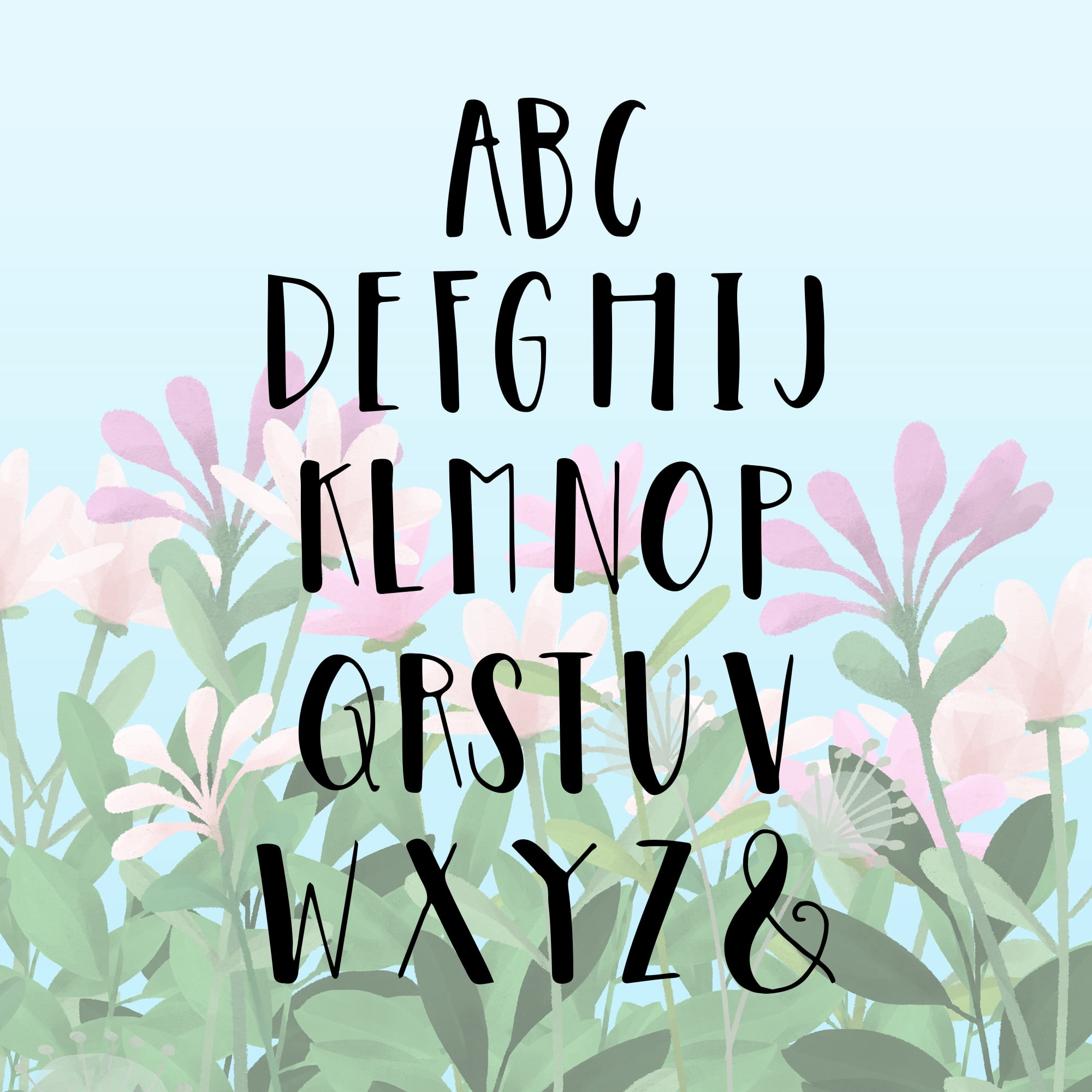 Pink Floral Garden Letter Illustration D By Abc 16 X 16 Decorative Throw Pillow