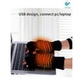 thumbnail image 4 of Deago USB Heated Gloves for Women & Men, Mitten Winter Warm Laptop Gloves, Half Hands Heated Fingerless Heating Knitting Hands Warmer Washable Design (Gray), 4 of 9