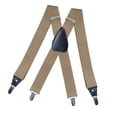 thumbnail image 4 of lionlar Men's Suspenders Elastic Straps Solid Heavy Duty 4 Clips Adjustable Unisex Beige, 4 of 7
