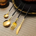 thumbnail image 2 of Black Gold Cutlery Set, 24 Pieces Stainless Steel, Service for 6, 2 of 4