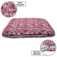 thumbnail image 3 of Love Pet Bed, Hearts for Valentine Checked Pattern Square Geometric Vintage, Chew Resistant Pad for Dogs and Cats Cushion with Removable Cover, 24" x 39", Dried Rose White, by Ambesonne, 3 of 4