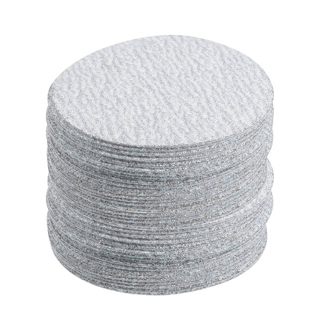 Unique Bargains 50 Pcs 3-Inch Aluminum Oxide White Dry Hook and Loop Sanding Discs 120 Grit