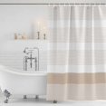 thumbnail image 4 of Brown Stripe Waterproof Fabric Shower Curtain,Modern Rustic Horizontal Brown Striped Waterproof Fabric Shower Curtain for Bathroom Curtains Bathtubs Hotel Shower Curtains with 12 Hooks Standard 66x72, 4 of 8