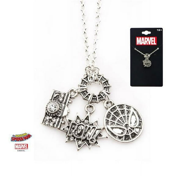 Base Metal Spider-Man Heart Pendant with Chain