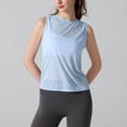 thumbnail image 2 of BRGZLK Women's Tank Tops Solid Color Workout Dry Fit Simple Slit Casual Sleeveless Athletic Gym Cropped Top Running Sports Yoga Active Round Neck Shirts, 2 of 7