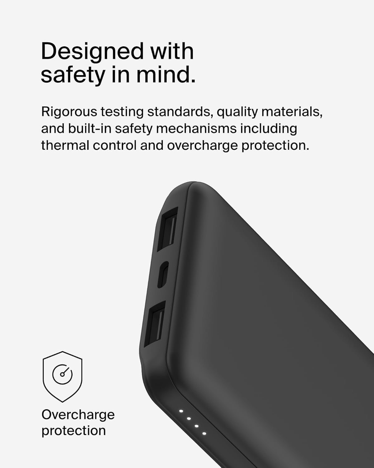 Belkin BoostCharge Power Bank 10K, 10000 mah Portable Power Bank with USB-a to USB-C cable, BPB011btBK-RF, 1 Pack