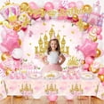 thumbnail image 4 of Heidaman Princess Birthday Party Decorations, Princess Party Decor with Balloon Arch Kit, Banner, Backdrop, Wall Signs, Tablecloth, Plates, Napkins, Forks, Cake Topper, Cupcake Toppers, 4 of 6