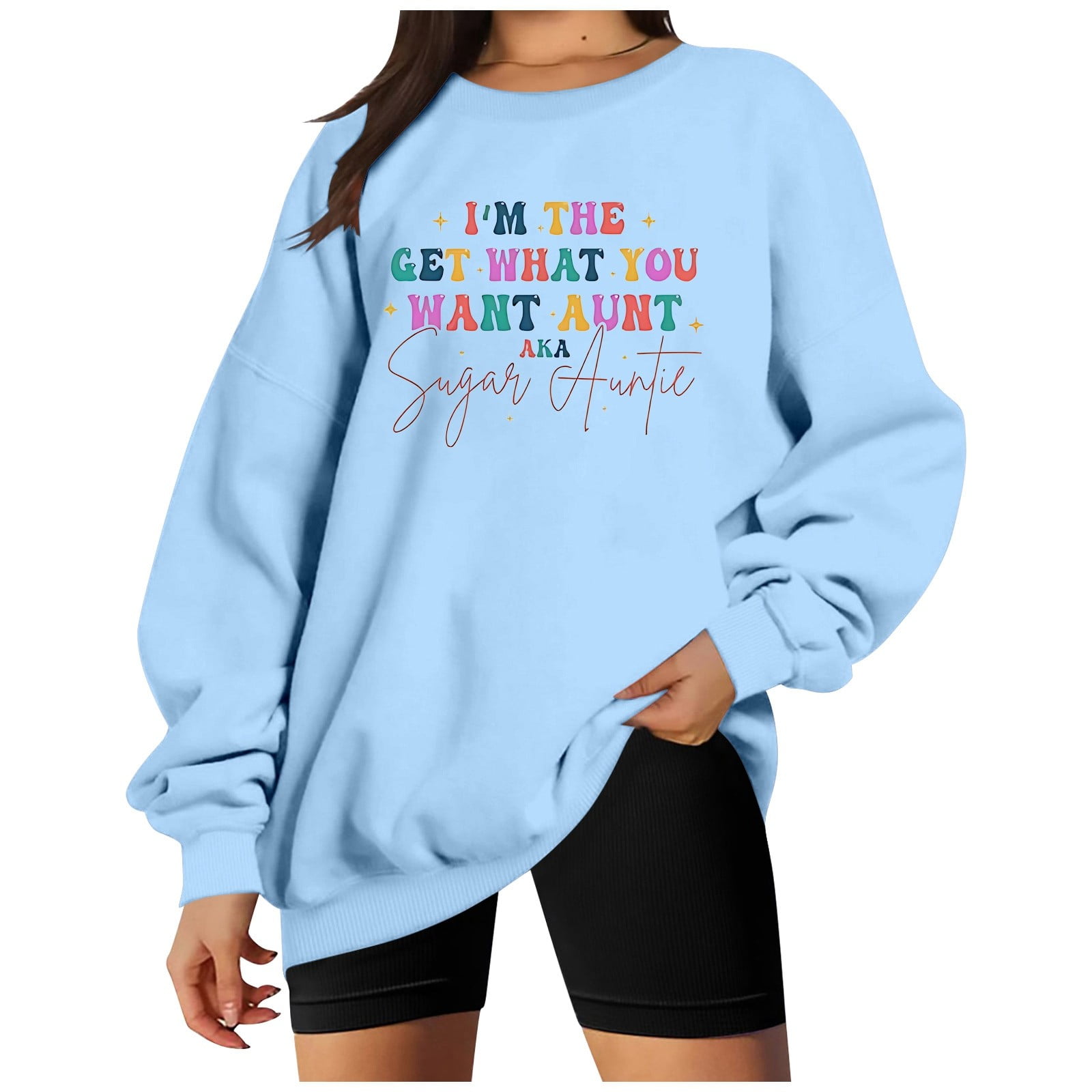 WEAIXIMIUNG Sweat-Shirt Surdimensionné Pour Femmes Mode Féminine Imprimé Lettre Sweat à Capuche Décontracté Coupe Ample Pull à Capuche