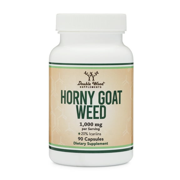 Horny Goat Weed for Men and Women - No Fillers (Max Strength Epimedium Std. to 20% Icariins) 1,000mg per Serving, 90 Capsules (Male Enhancing Supplement) by Double Wood Supplements