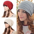 thumbnail image 3 of ruhuadgb Women Autumn Fashion Hip Hop Cap Winter Warm Casual Pleated Crochet Beanie Hat, 3 of 7