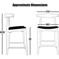 thumbnail image 5 of 2xhome Solid Wood Farmhouse 25" Counter Stools with PU Leather Cushion Seat, Modern Accent Dining Elbow Chair Barstool (Espresso Set of 2), 5 of 12