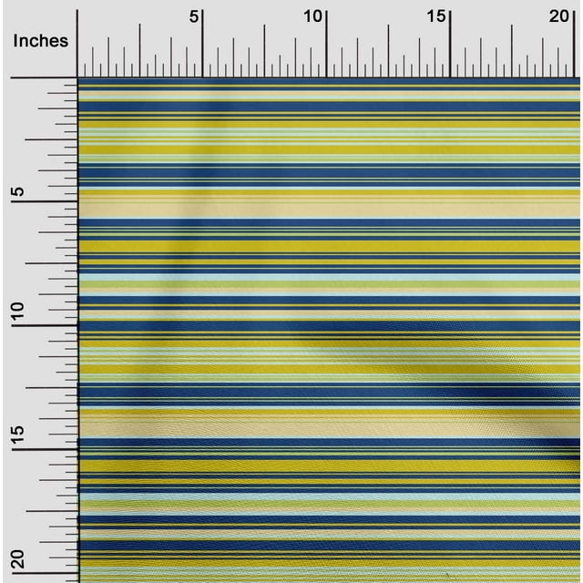 oneOone Tissu en Jersey de Viscose Imprimé à Rayures Horizontales par la Cour 60 Pouces de Large