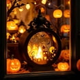 thumbnail image 6 of Witch LED Lantern, Black , 6.7" Battery Operated Light with Spooky Silhouette, Hanging & Tabletop Decor for Party, 6 of 7