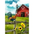 thumbnail image 3 of America Forever Red Barn Rooster Summer Sunflower House Flag 28 x 40 inches Agriculture Farm Chicken Pasture Double Sided Country Life Seasonal Yard Outdoor Decorative Rustic Cock House Flag, 3 of 5