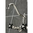 thumbnail image 2 of Kingston Brass KS1246PKX Duchess Double-Handle Wall-Mount Bridge Kitchen Faucet, Polished Nickel, 2 of 7