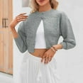 thumbnail image 4 of FDGIU Cardigan Sweaters for Women Trendy Cardigans Women's Solid Color Round Neck Knitted Sweater Button Up Cardigan Top, 4 of 7