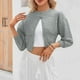thumbnail image 4 of Cárdigan de punto para mujer, color liso, cuello redondo, suéter con botones, cárdigan, top para mujer, 4 of 8